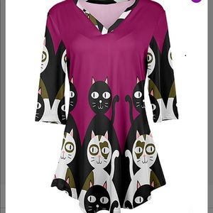 NWT Playful Kitty Tunic Top